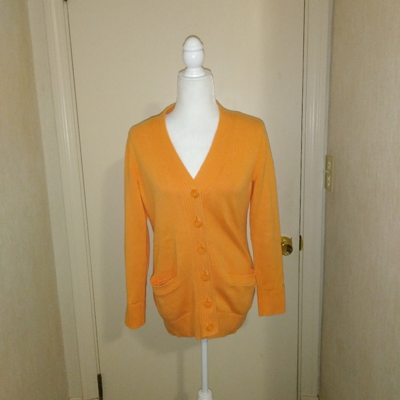 Pendleton Sweaters - Pendleton Orange Button Down Cardigan Sweater